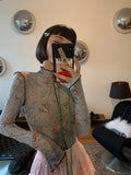 Japanese Vintage Floral Mesh Top Harajuku See Through Translucent Sheer Top Tie Dye Long Sleeve T-shirt Basic Tee
