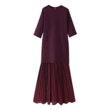 New Round-Neck Short-Sleeved Knitted Knitted Dress