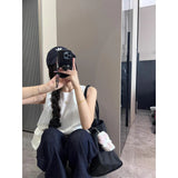 Temperament Lazy Sleeveless Tidly Sleeveless Dress Women's Summer Loose Broad Legs Trousers Casual