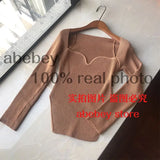 new spring and summer fashion women clothes sqaure collar full sleeves elastic high waist sexy pullover