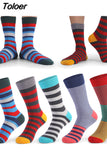 Men's Funny Happy Socks Fine Paragraph Pattern Argyle Color stripeTube Geometric Funny Combed Cotton