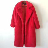Ladies Faux Leather Long Coats Femme Pockets Soft Mink Fur Women Trendy Street Style Loose Short Outwear