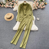 VAREY LIN New Spring Autumn Women Fashion Three-piece Set Single Breasted Blazer Coat+Strapless Vest+high Waist Pants OL