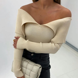 Sexy v neck up off shoulder slim knitted sweater crop tops za 2022 women pull femme vintage ladies pullover jumper