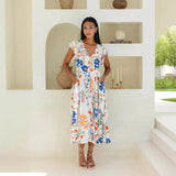 Toloer 24 Spring / Summer Flower Print Single Breasted Dress