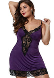 Sexy Plus Size Straps V Neck With Lace Mini Dress