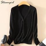 Women's Cashmere Cardigan For Women Long Sleeve Knitted Female Cardigans Short Ladies Cardigans Women's Sweater Autumn