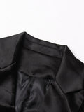 Solid Patchwork Feather Blazer For Women Notched Long Sleeve Sequins Temperament Blazer Female Autumn Fashion 2023