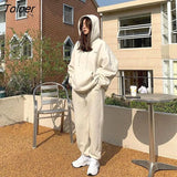 Casual Sports Suit Hoodie Suits Women Autumn Winter Korean Loose Hoodie And Sweatpants Two Piece Sets Hooded Sets