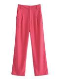 2022 Green Wide Leg Pants Women High Waist Baggy Straight Woman Pants Summer Streetwear Trousers Women Masculine Pant