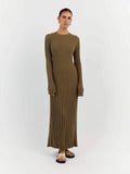 Women's Fashion Elegant Knitted Dress Sweater Dress Holiday Style Solid Color Bottom