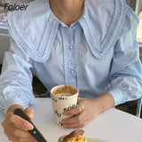 Puff Long Sleeve Women's White Shirt Turn-Down Collar Loose Woman Blouses Tops Spring New OL Office Shirt Blusas