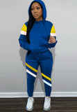 Sportwear Contrast Stripe Long Sleeve Hoodies And Pant Jogger