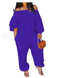Size S-4xl Jumpsuit Women Elegance Wholesale Off Shoulder Solid Casual Sweet Loose Overalls One Piece Outfits