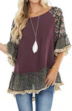 Spring And Summer Women's Bat Sleeves Colored Leopard Colored Leopard Prints In-Sleeve