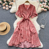Holiday Women Party Clothes Floral Fashion Dress Female Clothing A line Dresses Outfits Summer Midi Beach Sundress
