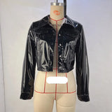 Toloer Women's Fall / Winter 2024 Lapel PU Long Sleeve Women's Single Breasted Women's Leather Jacket Jacket-Outfit