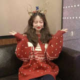 Women's Sweaters Casual Loose Outer Wear Korean Pullovers Students Thickened Red Christmas Warm Vintage Cute Tops