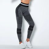 Athletic Seamless Striped Set Gym Sport Suit Workout Clothes Women Long Sleeve Shirts Seamless Shorts Fitness