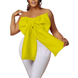 D335women Tops Women's Sexy Bow Wrapped In Breast African Braided Short Top
