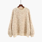 Leopard Knitted Women Sweater O-Neck Long Sleeve Jerseys Mujer Moda 2020 Pullover Autumn Clothes Plus Size