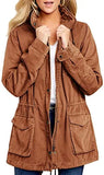 Military Jacket Women Hooded Windbreaker Autumn Winter Female Long Sleeve Outerwear Casual Streetwear Stand Collar Zip Up