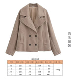 Women's Autumn New Fashion Asymmetric Blending Short Loose Coat
