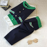 Autumn Women Knit Cardigans Sweater And Skirts Sets Single Breasted Knitted Coats Bodycon Skirt Two Pieces Suits