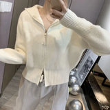 Zipper Sweater Jacket Cardigan 2025 Spring And Autumn Wear A Small Design Of Small Short Hooded Knitted