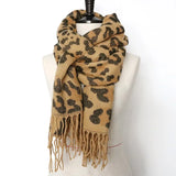 Poncho Leopard Femme Winter Blanket Scarf Warm Soft Cashmere Thicken Long Ladies Tassel Scarves Women 2022 Poncho