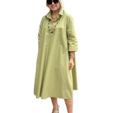 Step Into The New Long Shirt Solid Temperament Commute Simple Over-Collared Cardigan