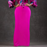Women's Dress 2025 New Fashion Temperament Tongle Solid Color High Waist Long Skirt African Long