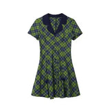 Party Green Plaid Elegant Dress Women Sweet Patchwork Fairy Korean Mini Dress Evening Female Summer One Piece Dress 2022 Party