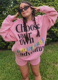 Casual Print Oversize Sweater and Matching Shorts