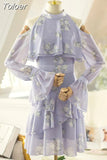 Philosophy 2023 Autumn Elegant Women Ruffles Yellow Dress Fashion Ladies Chiffon Dresses Party Girls Chic Floral