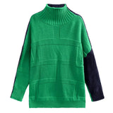 Brown Two Side Wear Big Size Knitting Sweater Turtleneck Long Sleeve Women Pullovers Fashion Autumn Winter 2022