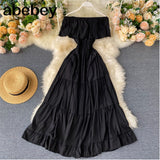 Shoulder Dress Summer Fairy Beach Dress Boho White Long Sexy Dresses For Women Party Elegant 2022 Korean Ruffle Clothes