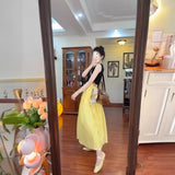 High-Waisted Half-Dress Woman's Summer Thin A-Dress Loose Waist-Hanging Long Umbrella