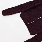 Homemade New Women's Oceaned Tfleet Tweed Eye Knitted Coat