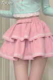 Skirt Outfits Summer Fashion 2 Piece Set Women Clothing Patchwork Crop Tops Lace Ruffles Mini Skirts Suit Korean Cute