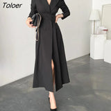 Long Dress Women Apricot 2023 Autumn Single-breasted Elegant Bodycon Dresses Turn-down Collar Party Vestido