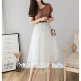 Yarn Skirt Women's Summer Long A Skirt High Waist 100 Folding Skirt 2025 Thin Soft Hanging Yarn