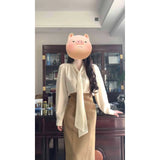 Complete Set Of Unique And Beautiful High-Rise Half-Sleety Skirt French Shirt Two