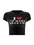 Short Sleeve Letter Graphic Crop Top-Outfit