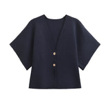 2025 Fashion Street V-Neck Simple Knitted Coat Women's