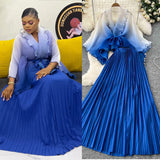 Suit Female Strap To Waist Gradient Color Pressure Folding Shirt High Waist 100 Folded Skirt Two