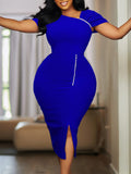 New Temperament Bag Hip Nails High-Waisted OL Tongle Pencil Dress African