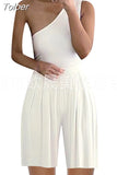 Suit Women Summer Sexy One Shoulder Print Loose Wide Leg Jumpsuits Elegant Office Lady Party Jumpersuit Women