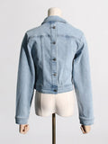 Toloer 2024 New Retro Wash Do Old Off-The-Shoulder Design Sense Denim Jacket Female Niche Design Sense Jacket-Outfit