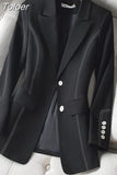 Women Blazer Fashion Elegant Casual Single-button All-match High Street Chic Comfortable Long Sleeve Turn-down Collar